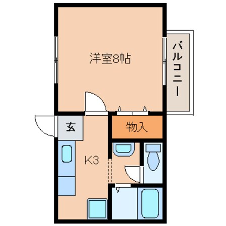 県総合運動場駅 徒歩15分 2階の物件間取画像